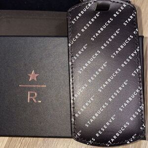 Starbucks travel coffee reserve luggage tag repeat logo black ID card holder nwt